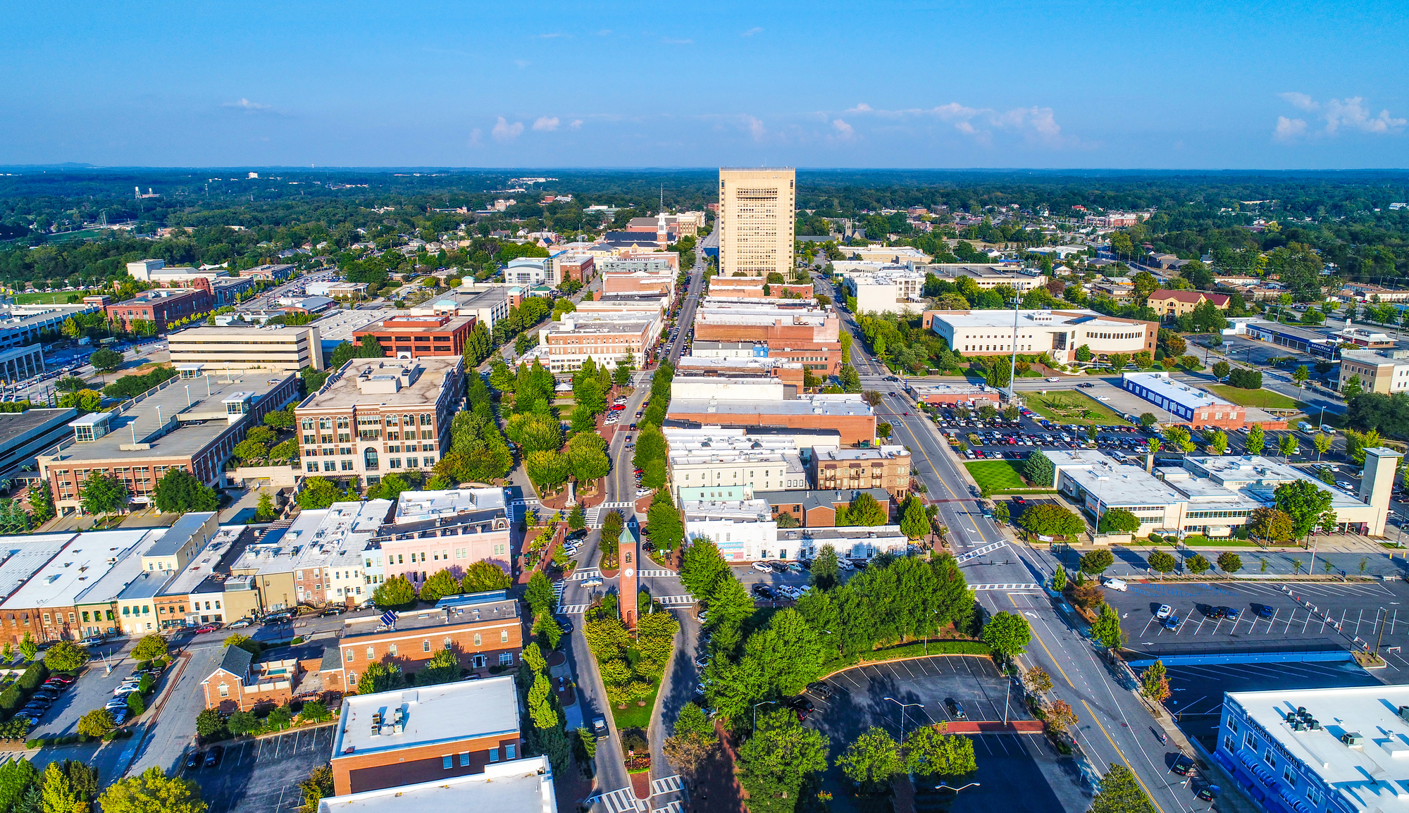 Spartanburg, South Carolina, USA Aerial Panorama